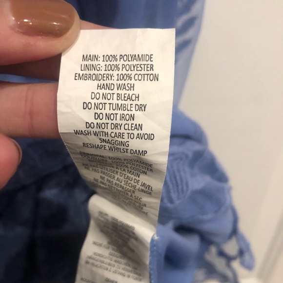 Boohoo Blue Sheer & Lace Dress Cocktail Party Photoshoot Baby Shower - Picture 7 of 11